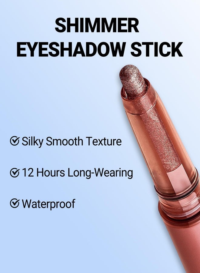 Erinde Blue Glitter Eyeshadow Sticks, Cream Shimmer Eye Shadow Stick, Long-Lasting, Waterproof, Crease-Proof Multichrome Eye Brightener Highlighter Stick Makeup, Vegan & Cruelty-Free, 05 - Image 5